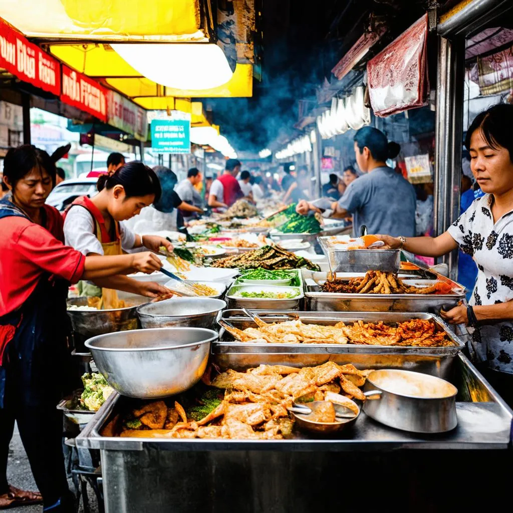 Vibrant street food scene