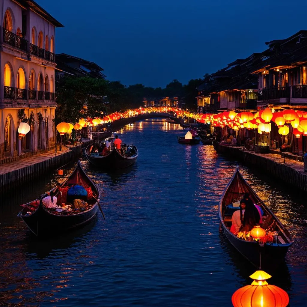 Hoi An Ancient Town at night during Tet