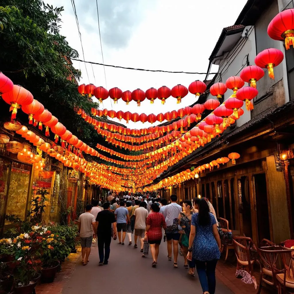 Lanterns in Hoi An and the sounds of the city