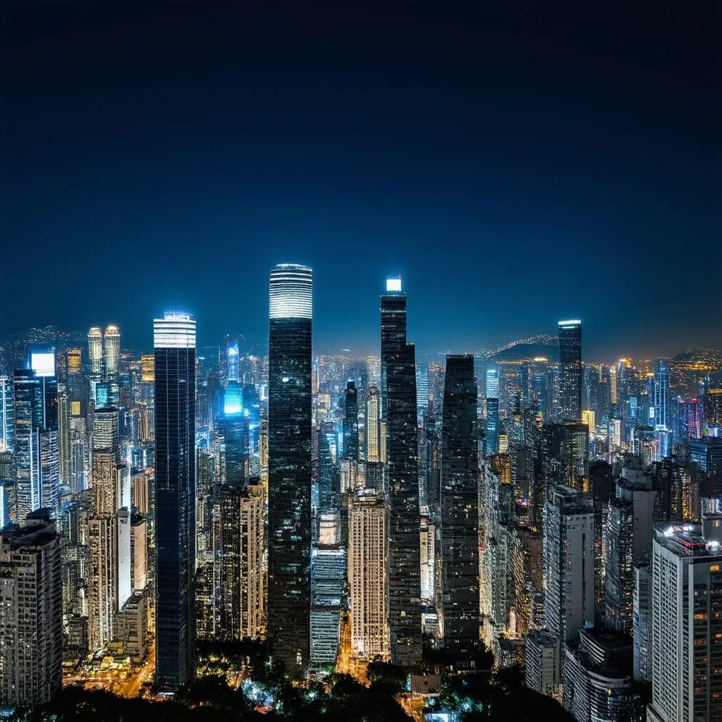 Hong Kong skyline at night