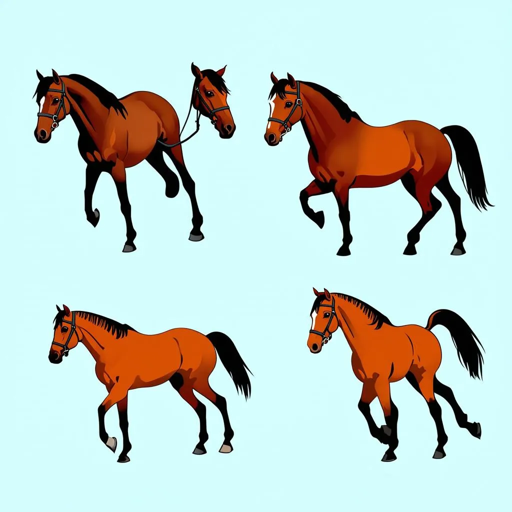 Horse gaits illustration