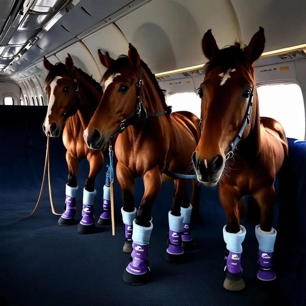 Horses on Airplane