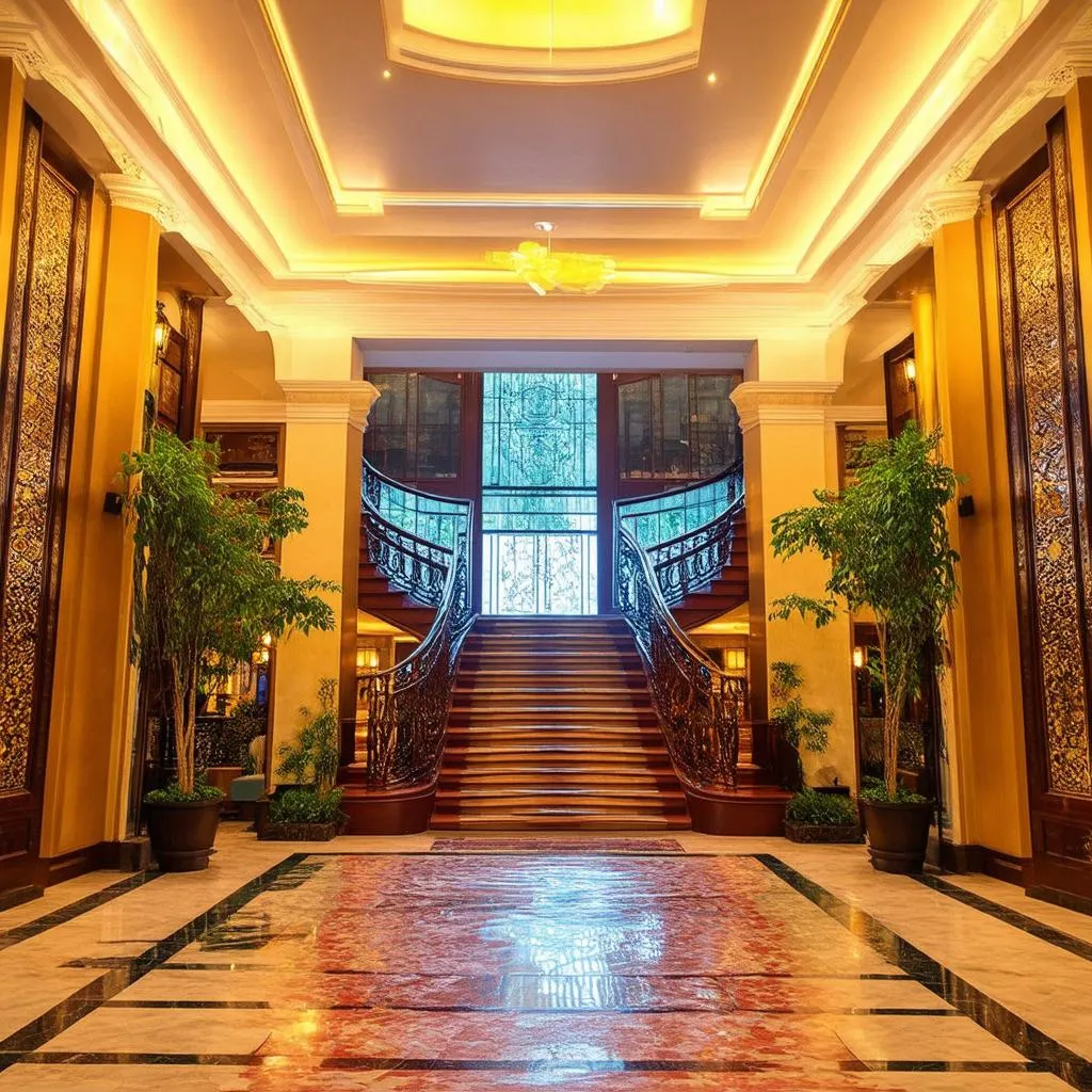 spacious hotel lobby