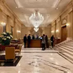 Luxurious hotel lobby