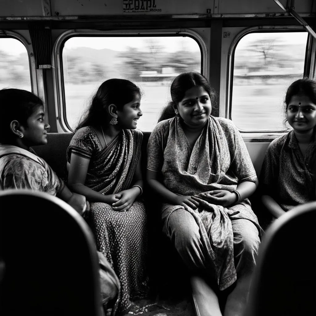 Indian family on train