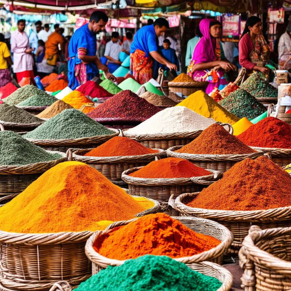 Vibrant Indian spice market