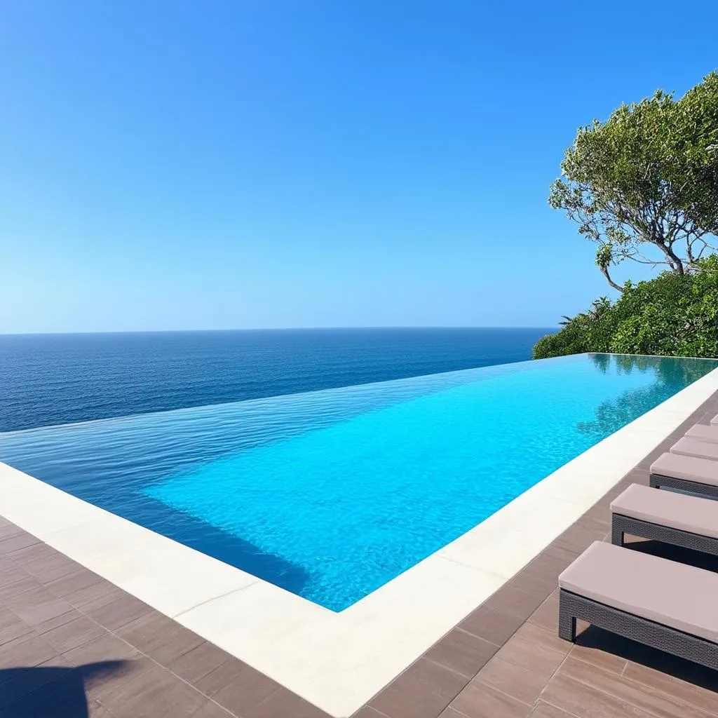 Infinity pool overlooking the ocean at a resort