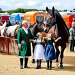 Irish Traveller family at a horse fair