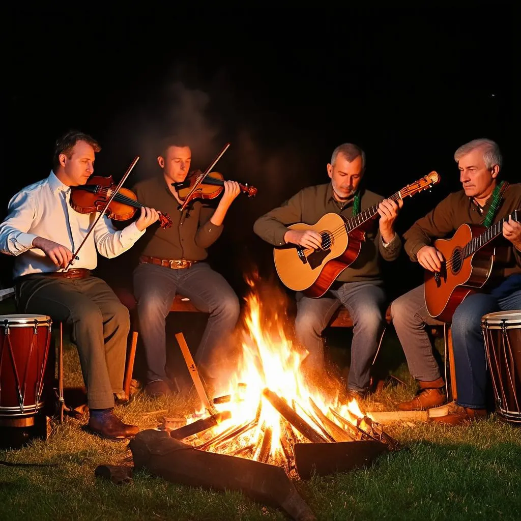 Irish Travellers playing music