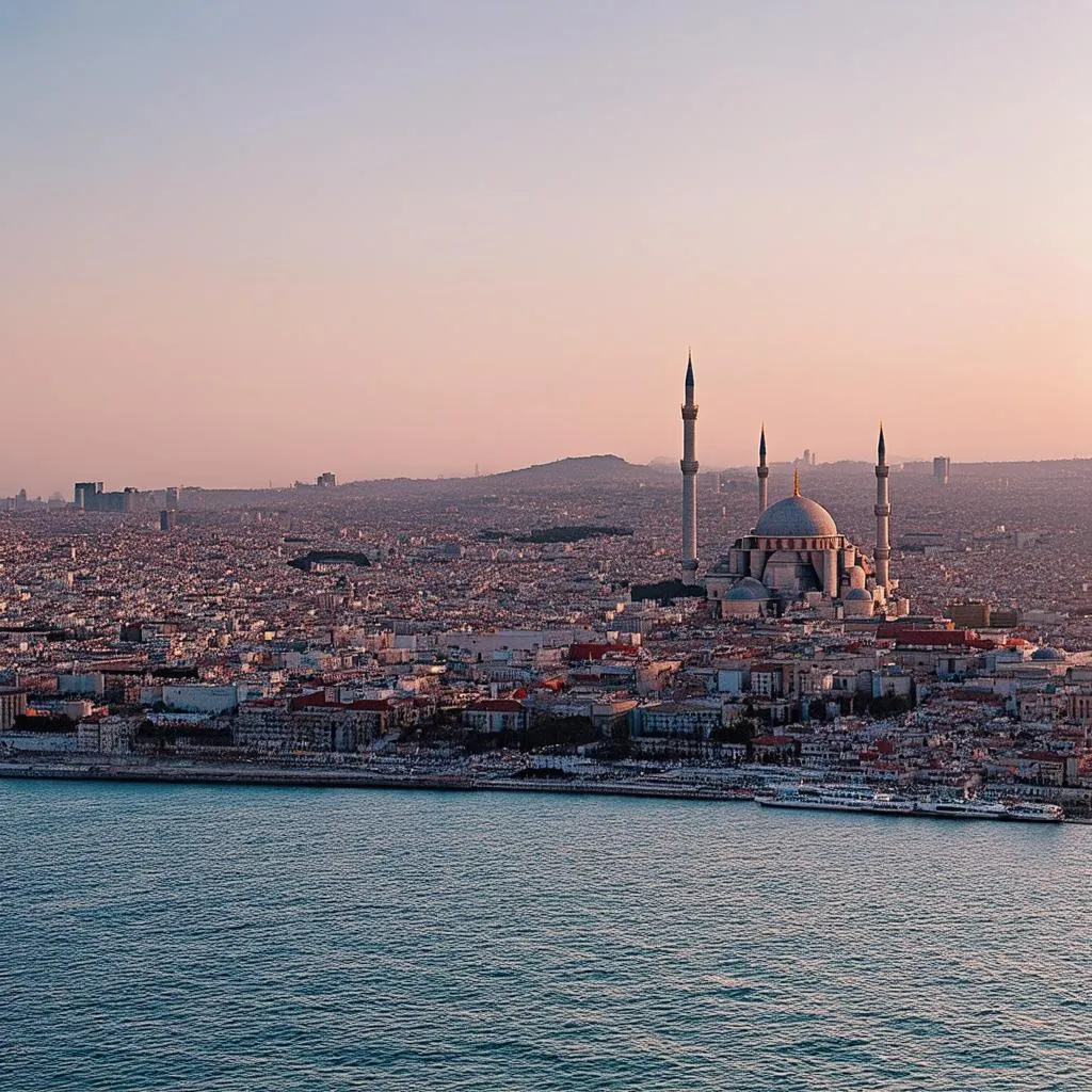 Istanbul Skyline at Sunset