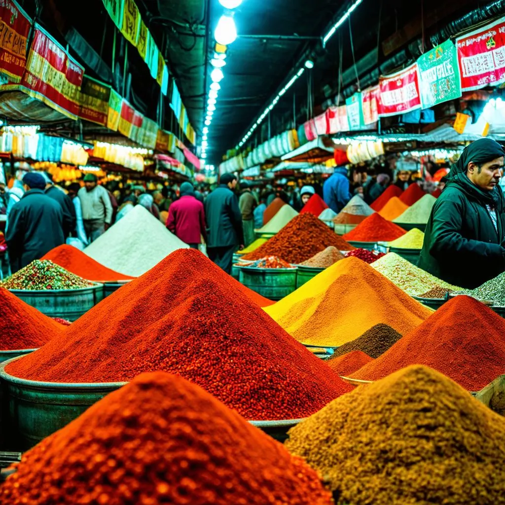 Bustling Istanbul Spice Market