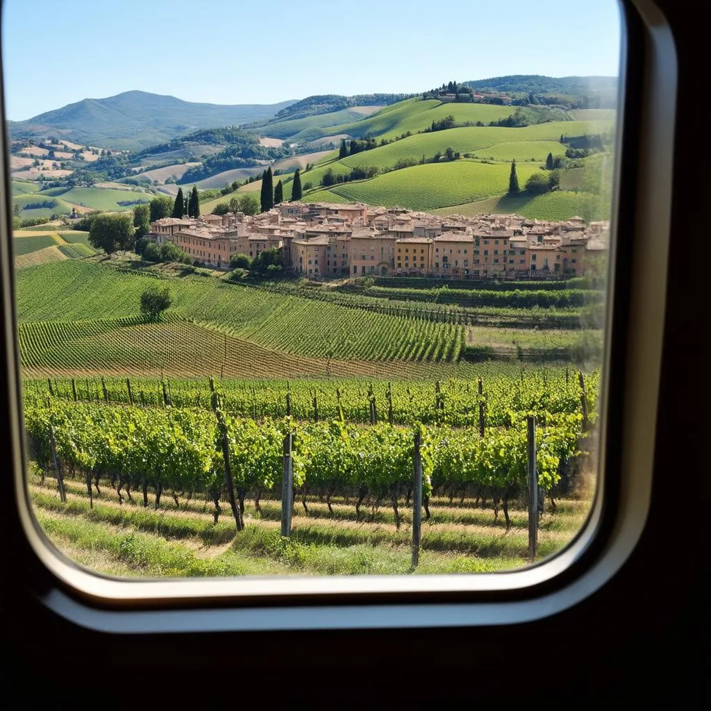 Italian Countryside Train Window