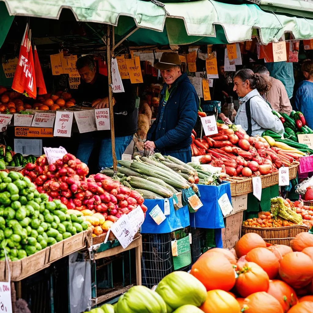 Outdoor market in Italy