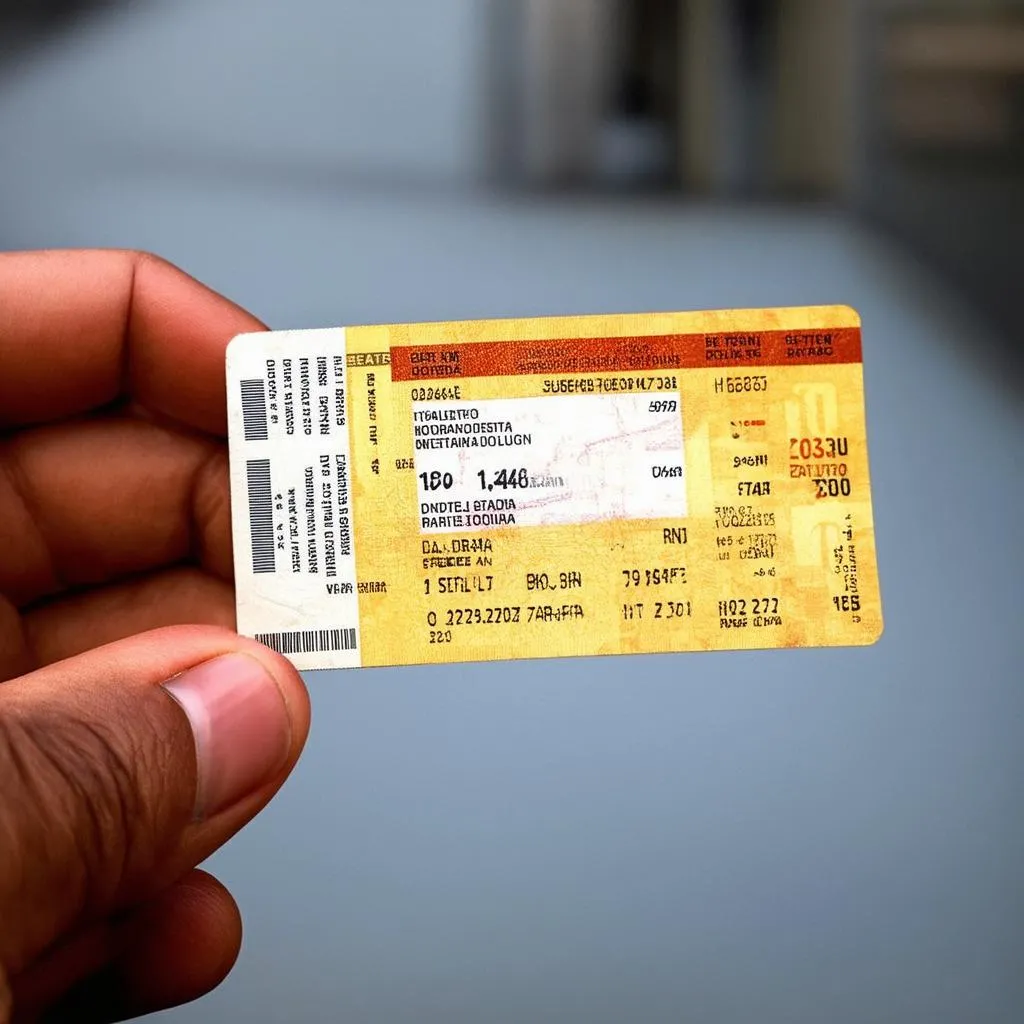 Close-Up Italian Train Ticket