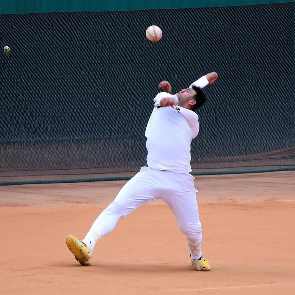 Jai Alai Player in Action