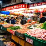 Vibrant Japanese food market