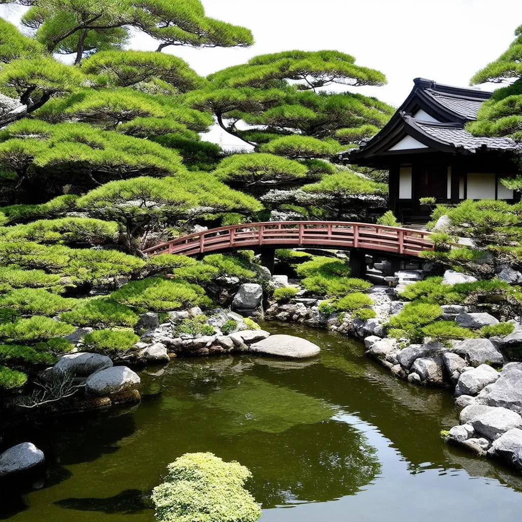 Peaceful Japanese Garden for meditation