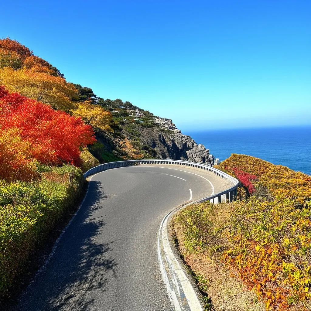 Coastal road on Jeju Island