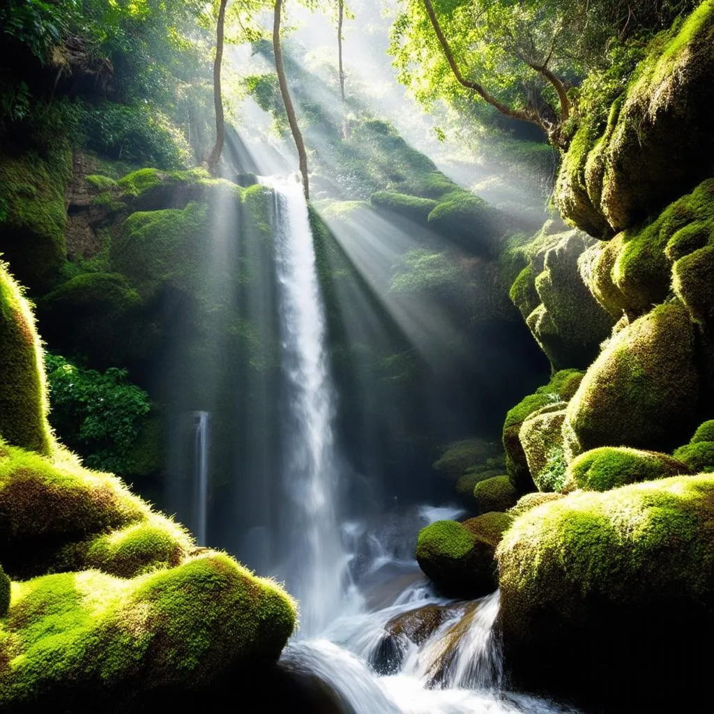 Waterfall in Jeju Island Forest