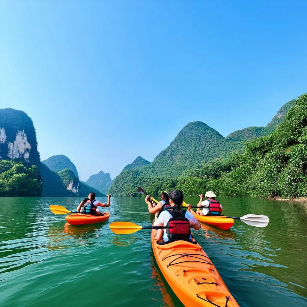 Kayaking in Ba Be Lake