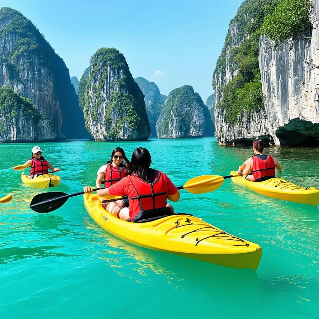 Kayaking Halong Bay