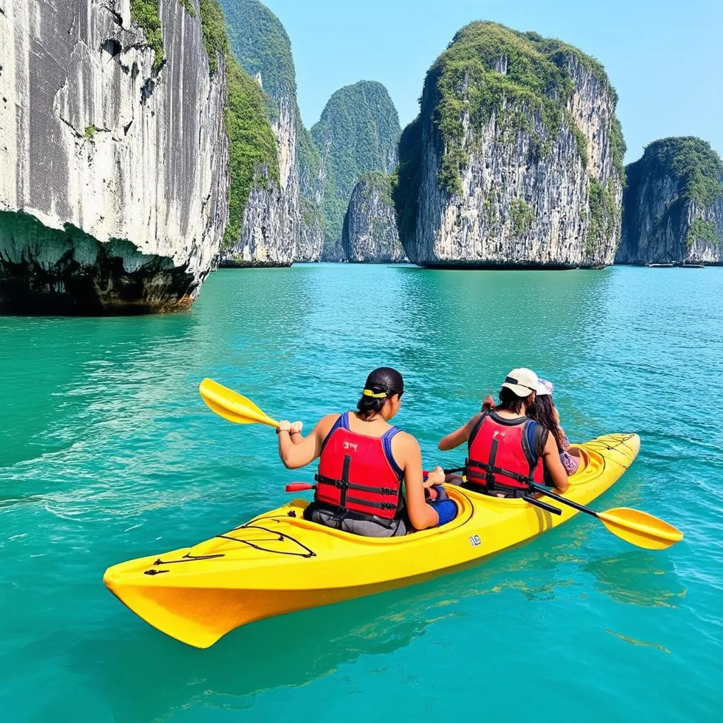 Kayaking in Ha Long Bay