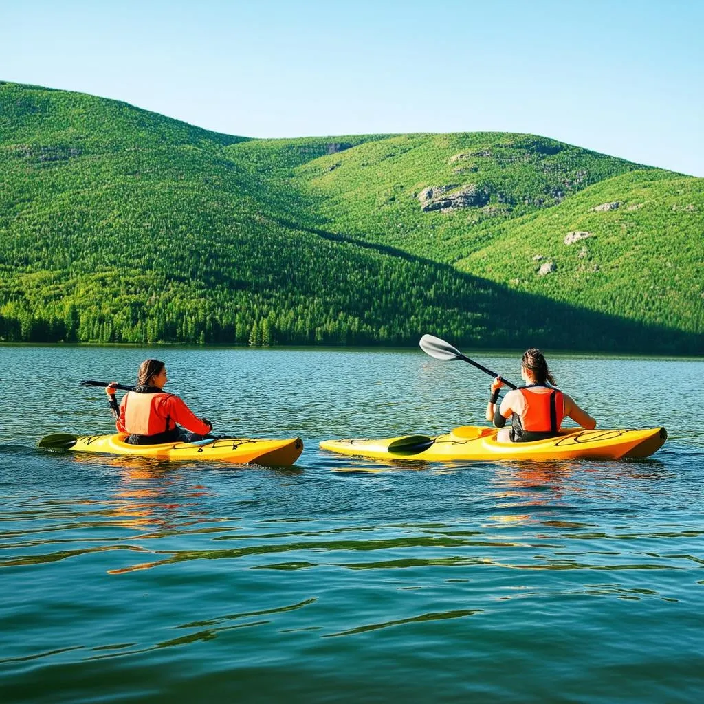 Kayaking adventure on Ho Coc Lake