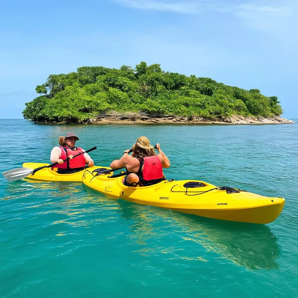 Kayaking Near Hon Da Bac