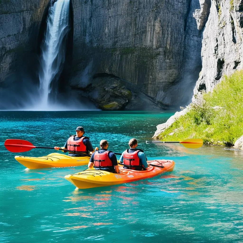 Kayaking in majestic Norwegian fjords