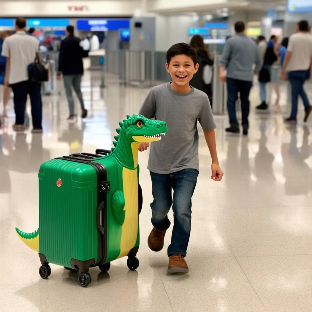 Kids Luggage at the Airport