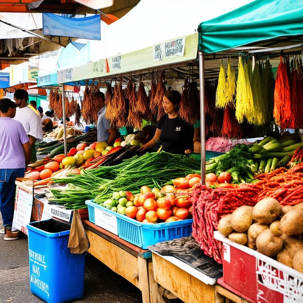 Bustling market in Kien Giang