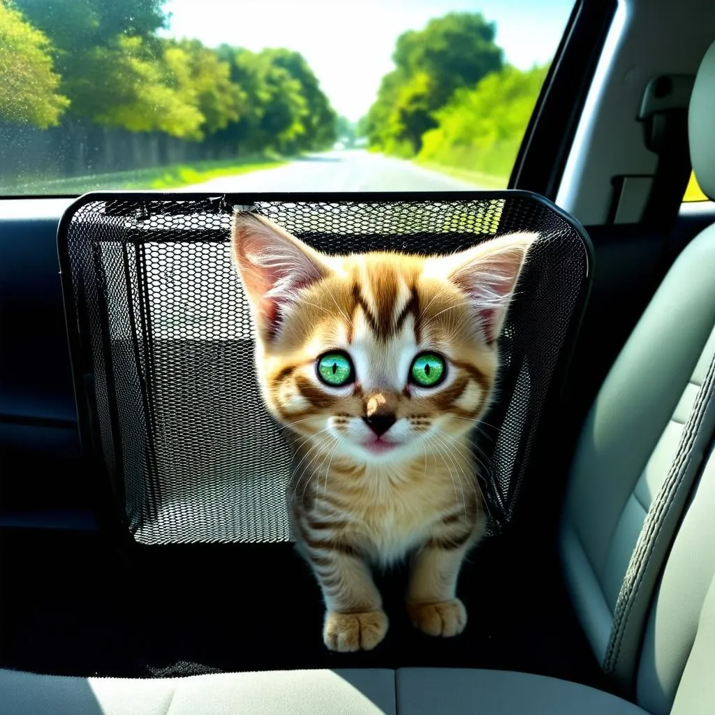 Curious Kitten on a Road Trip