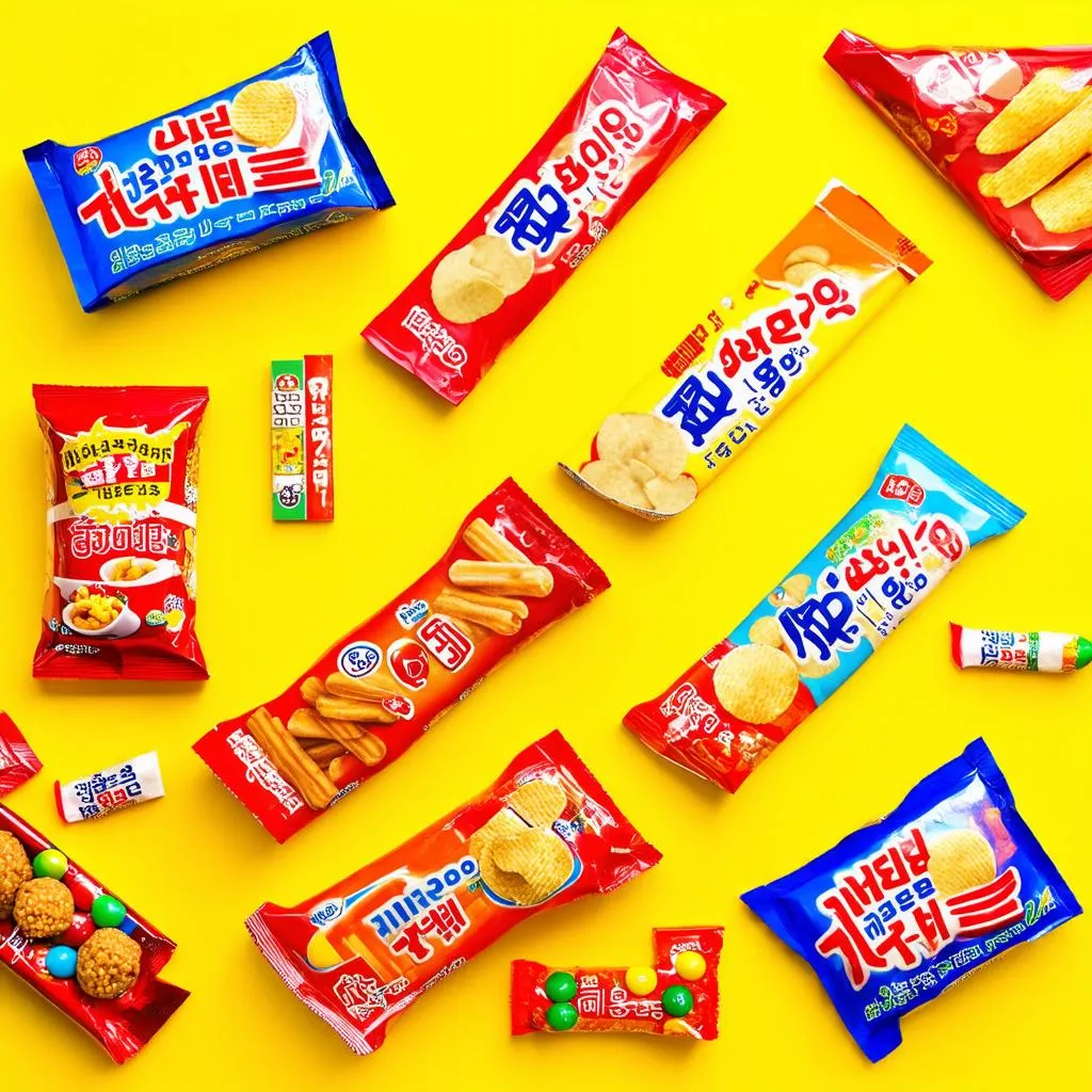 Colorful Array of Korean Snacks