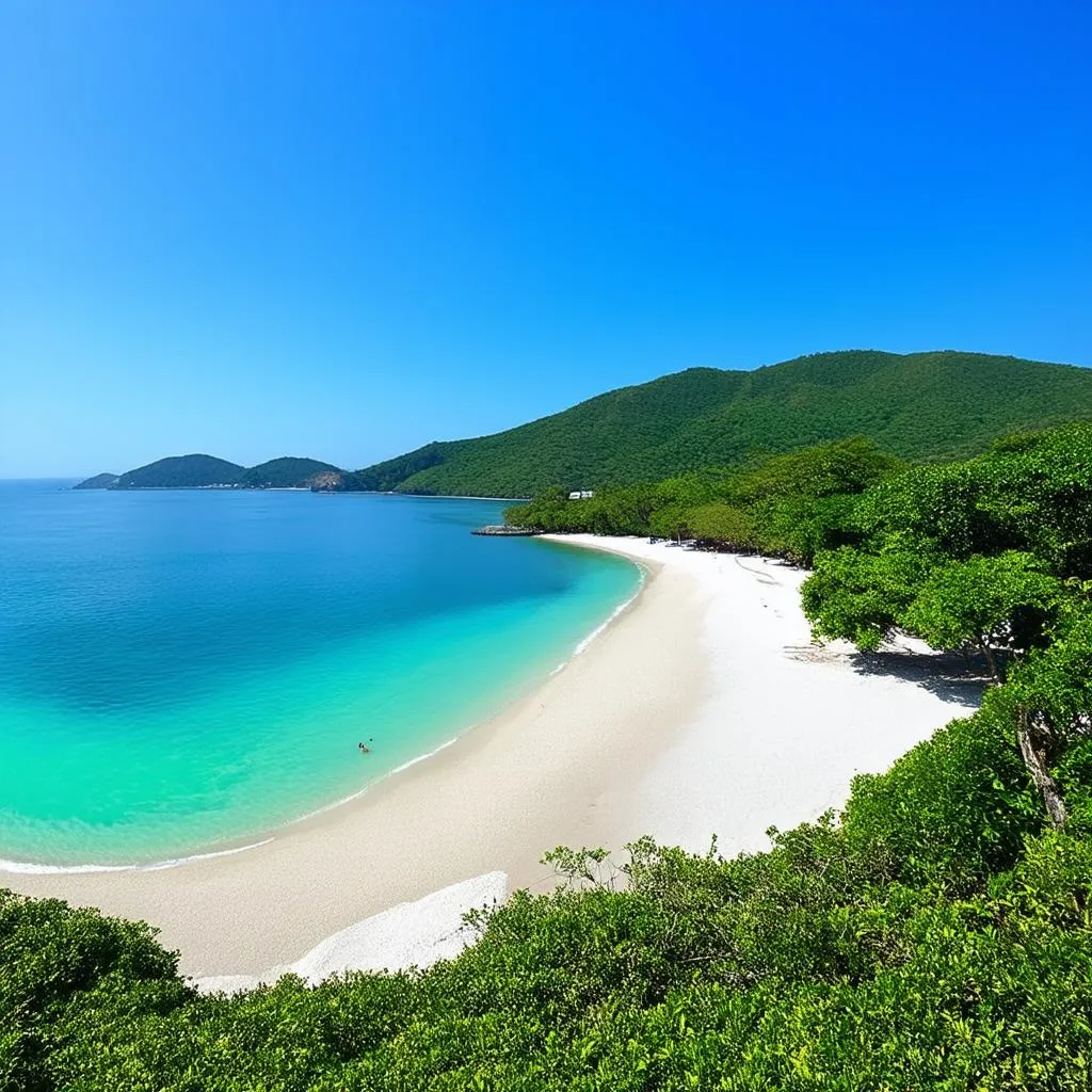 pristine white sand beach