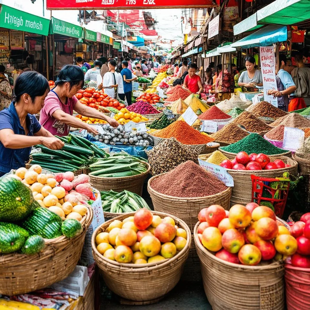 Bustling Vietnamese market