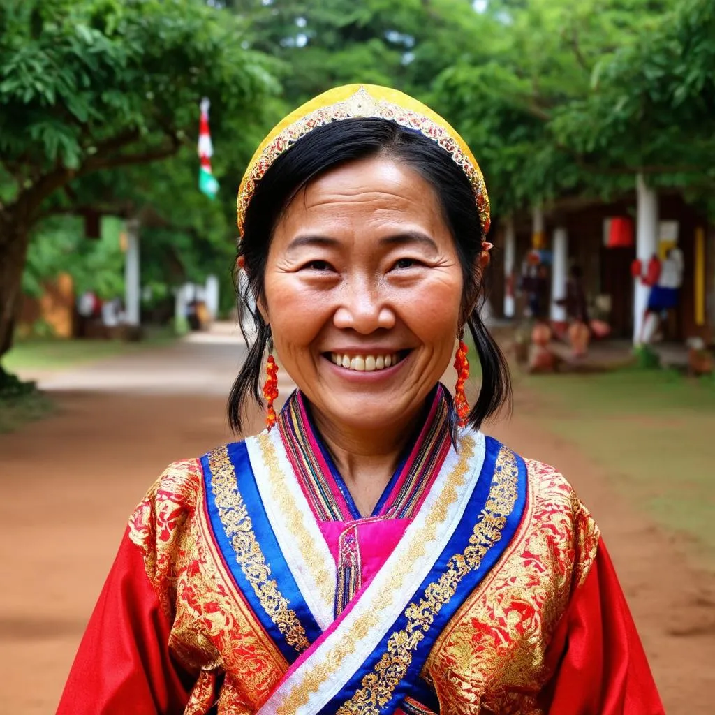 Smiling Lao woman