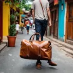 Leather Duffel Bag in Vietnam