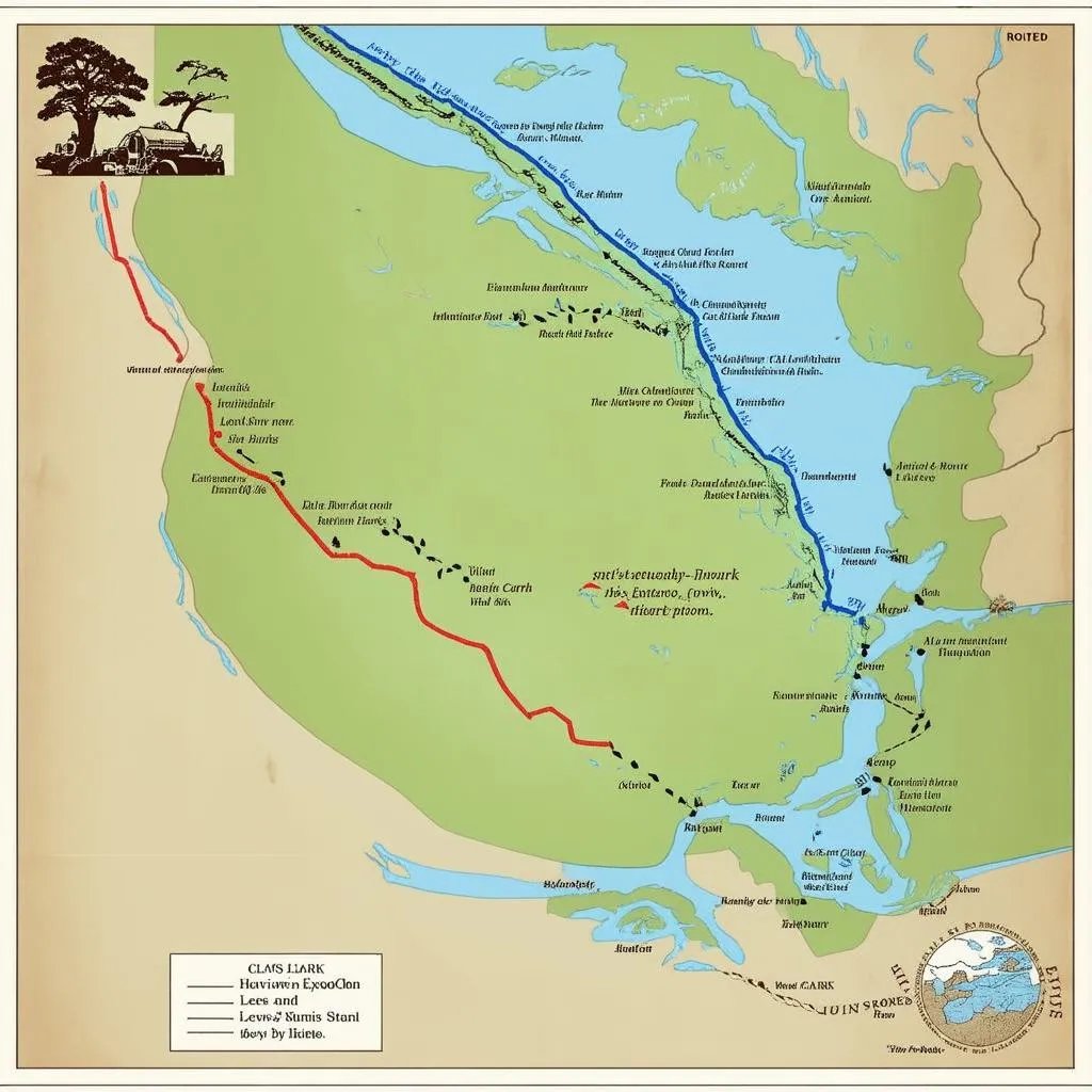 Map of the Lewis and Clark Trail