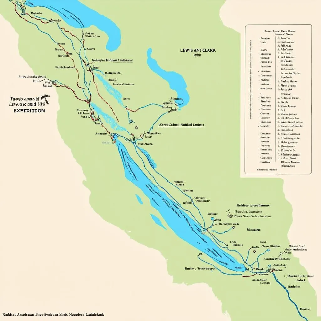 Map of Lewis and Clark Expedition