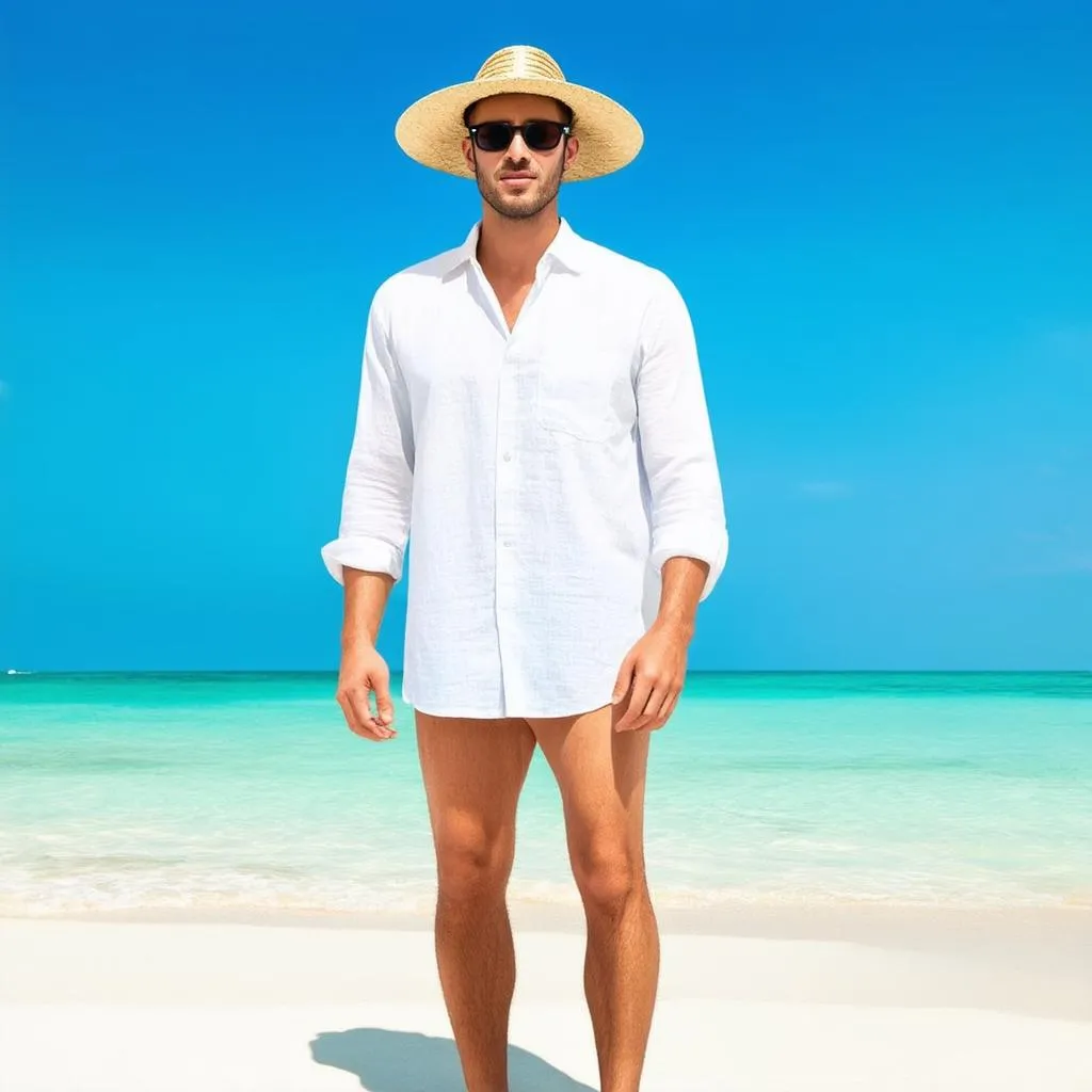 Man wearing linen shirt