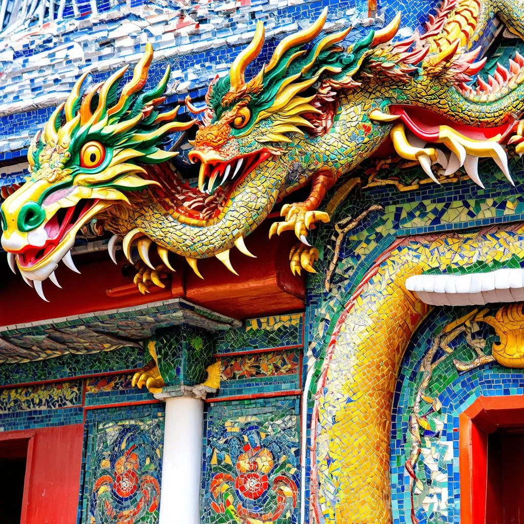 ornate details on pagoda