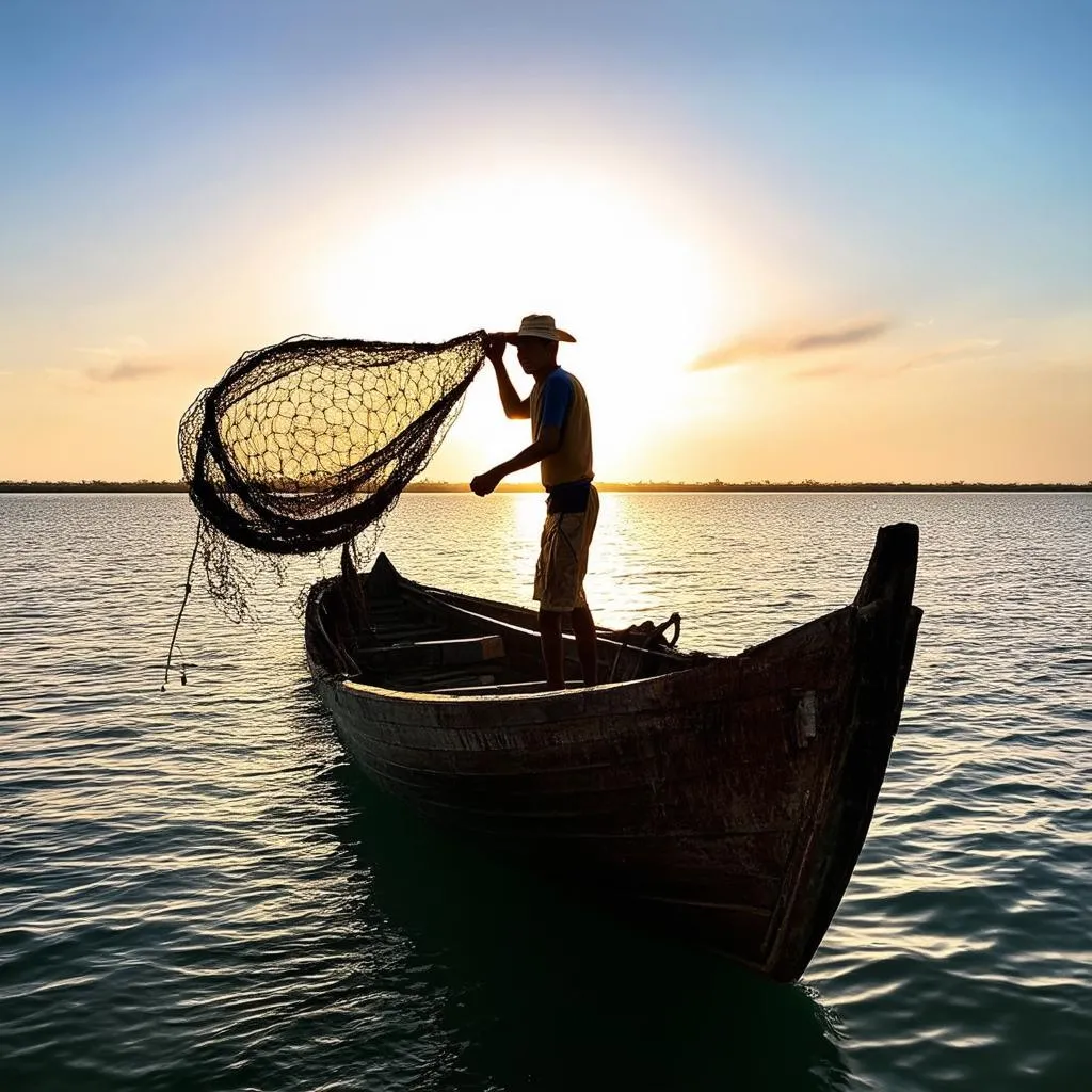 Local Fisherman in Con Vanh