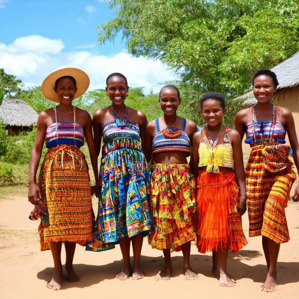 Local Malagasy people smiling