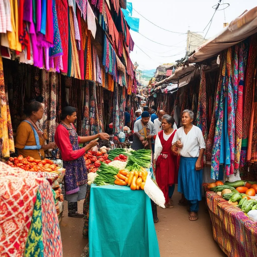 Local Market Immersed in Vibrant Culture