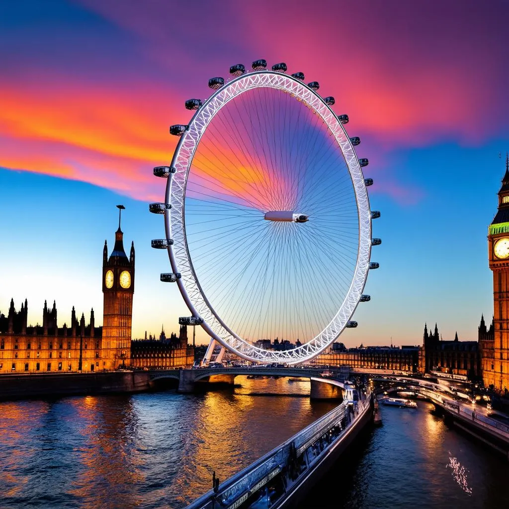 London Eye at Sunset