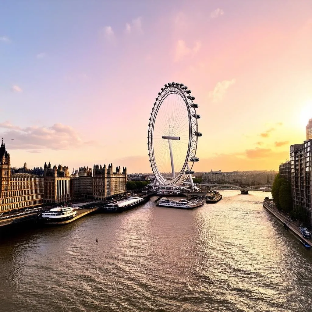 London Eye at Sunset