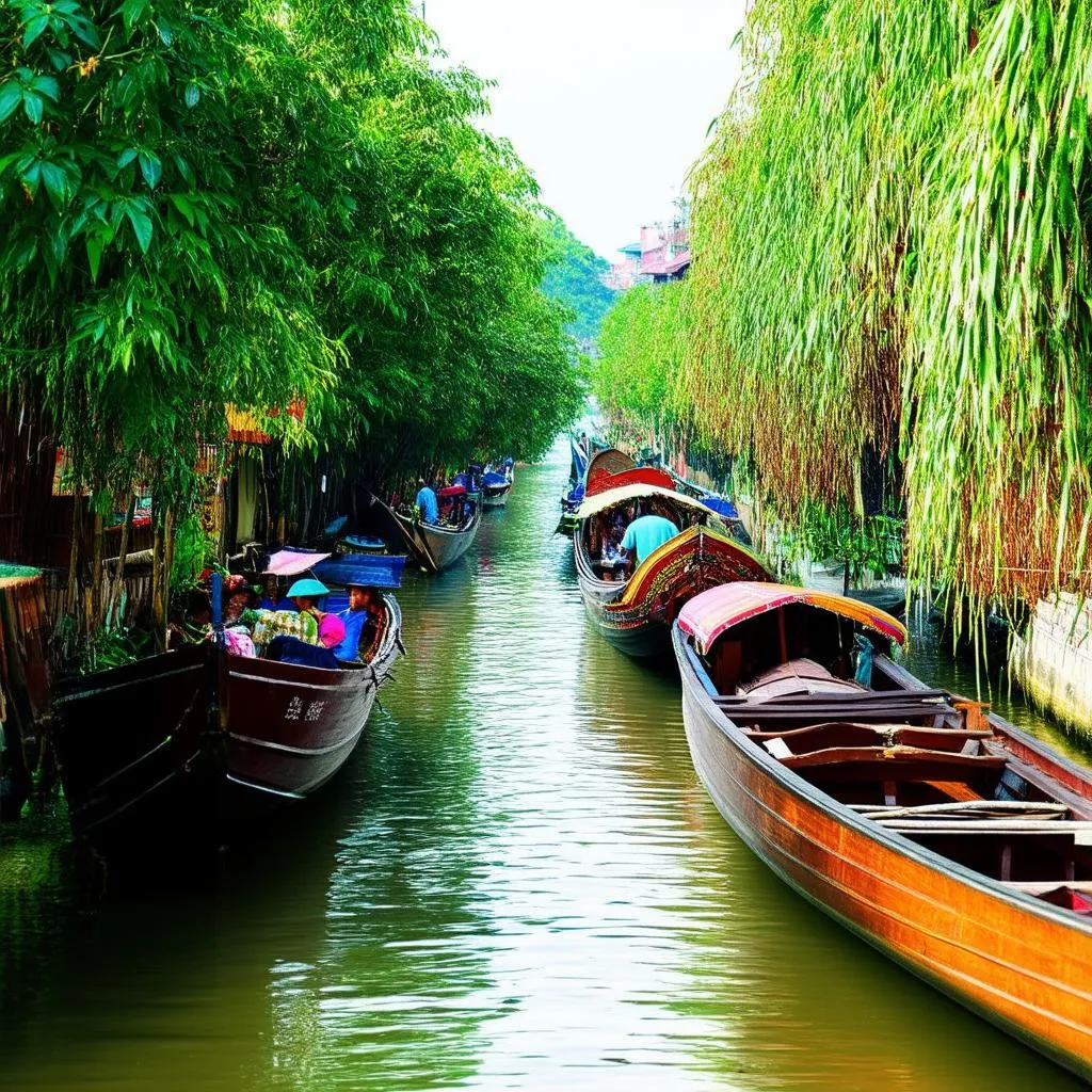 Peaceful canal in Long Xuyen