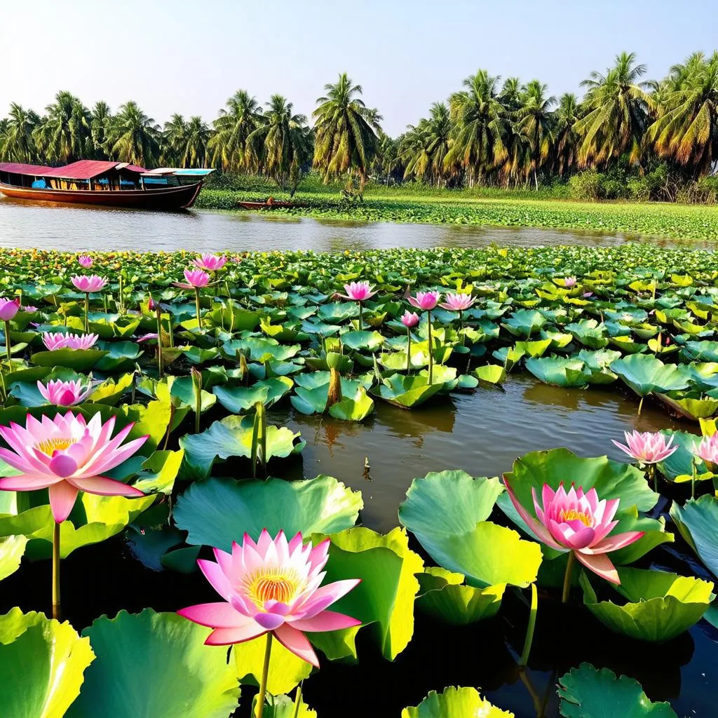 Lotus Field in Mekong Delta