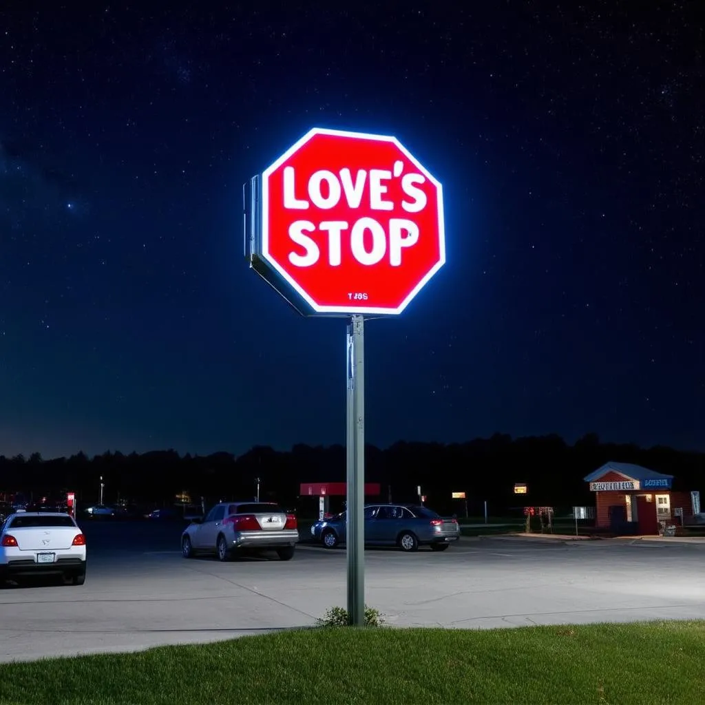 Love's Travel Stop at Night