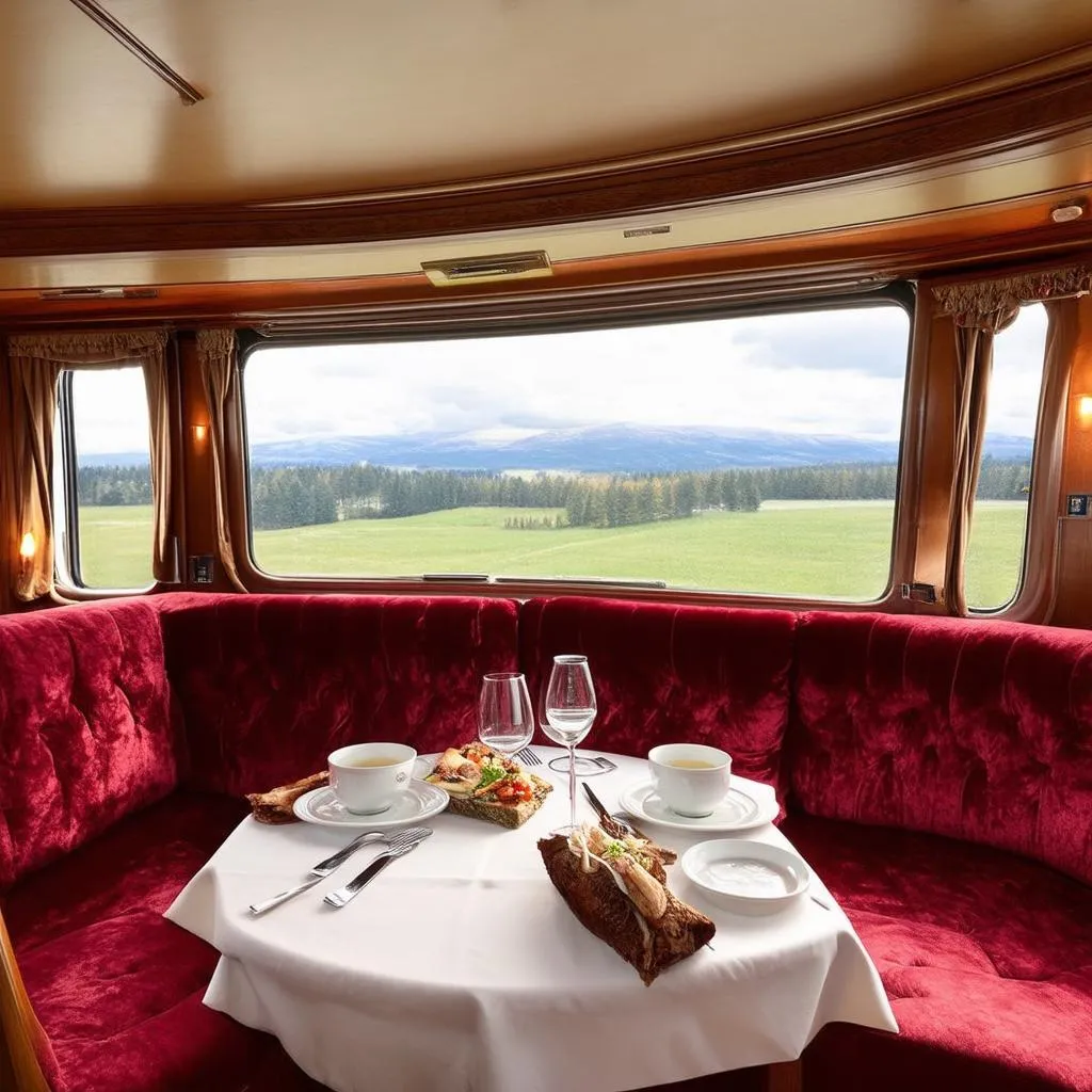 Opulent Train Cabin Interior